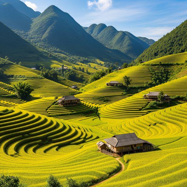 Ngắm sắc vàng ươm của cánh đồng lúa chín khi đến Hòa Bình vào mùa thu