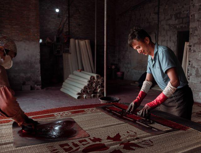 Làng dệt chiếu Hới ở Thái Bình - Ảnh từ Nguyễn Hồng Sơn