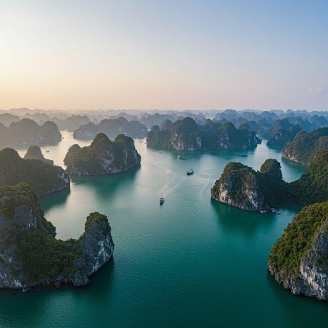 Ngắm nhìn vẻ đẹp Vịnh Hạ Long từ trên cao