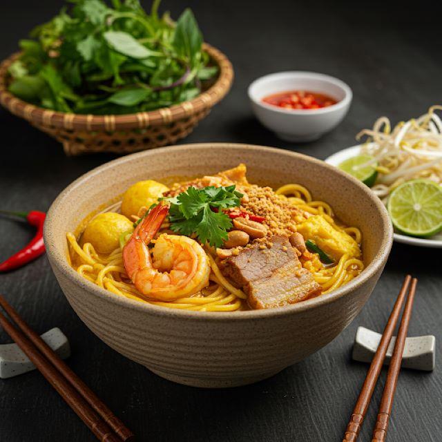 Thưởng thức mỳ quảng