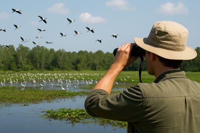 Ngắm chim tại Trảng Chim trên vườn quốc gia U Minh Thượng