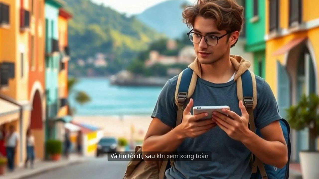 Một backpacker đang xem bản đồ trên chiếc xe máy, sẵn sàng cho hành trình khám phá.