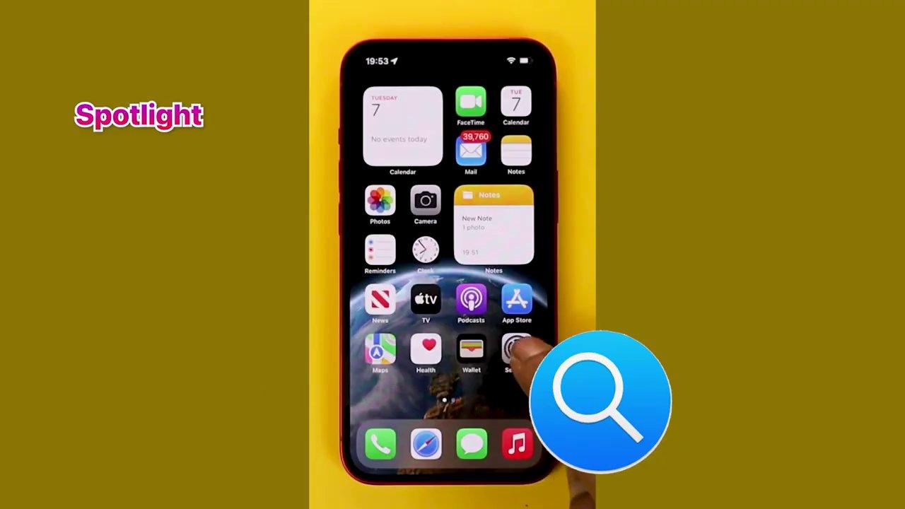 Kết quả tìm kiếm của Spotlight khi gõ từ khóa